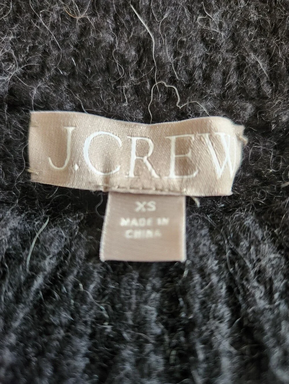 J. Crew Women’s Black, Gray & White Fair Isle Crewneck Wool & Alpaca Sweater XS